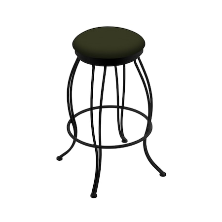 Holland Bar Stool Co 30" Swivel Bar Stool, Black Wrinkle, Canter Pine Seat 300030BW010